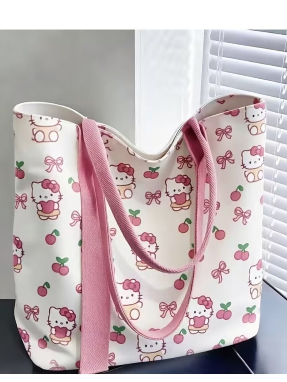 NWT Sanrio Pink Ribbon Hello Kitty Mini Tote Cute Printed Shoulder Bag
